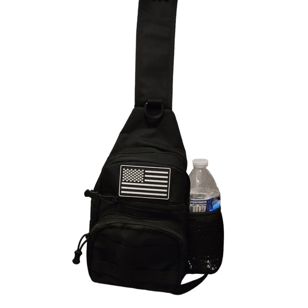 Tactical Sling Backpack Rover Shoulder Sling Pack (Black)